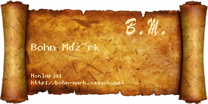 Bohn Márk névjegykártya
